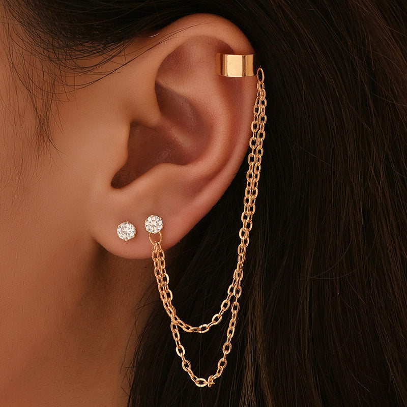 Long Tassel Chain Statement Fashion Earrings