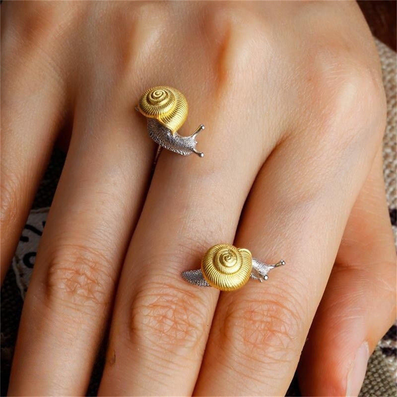 Silver-plated Gold Snail Stud Earrings