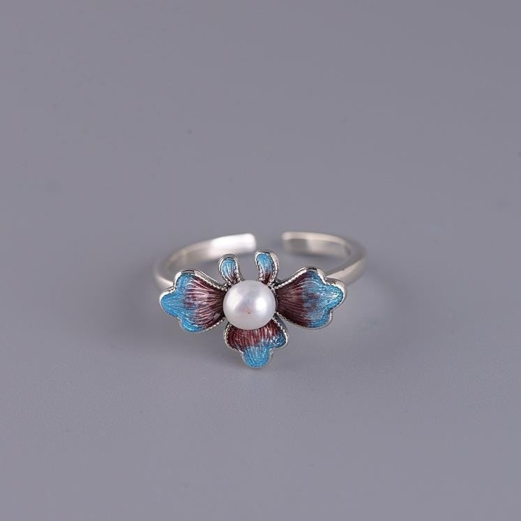 Retro Womens Fashion Lotus-Design Open Ring