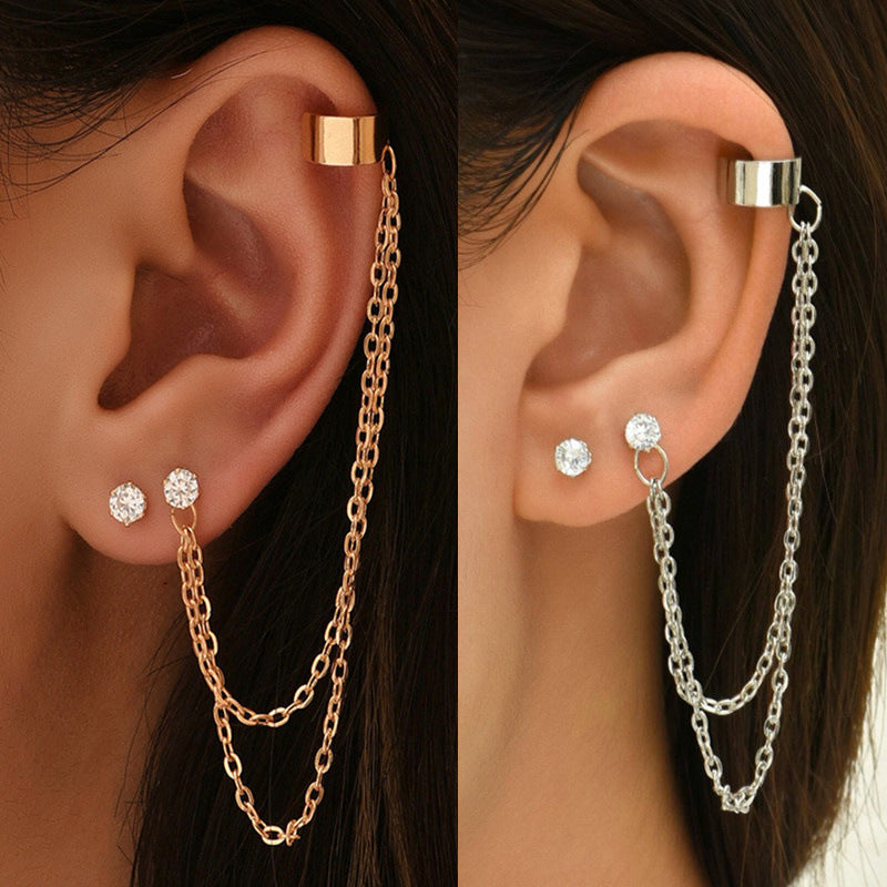 Long Tassel Chain Statement Fashion Earrings
