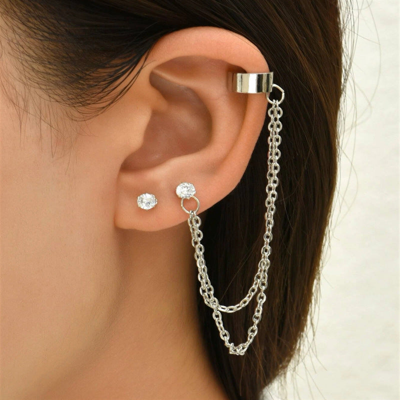 Long Tassel Chain Statement Fashion Earrings