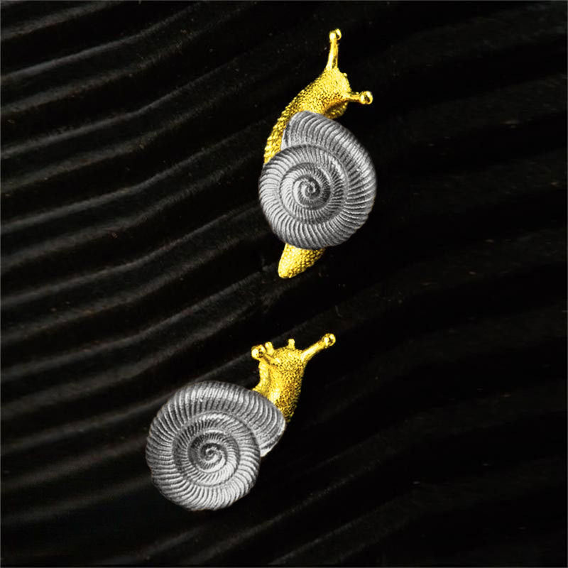 Silver-plated Gold Snail Stud Earrings