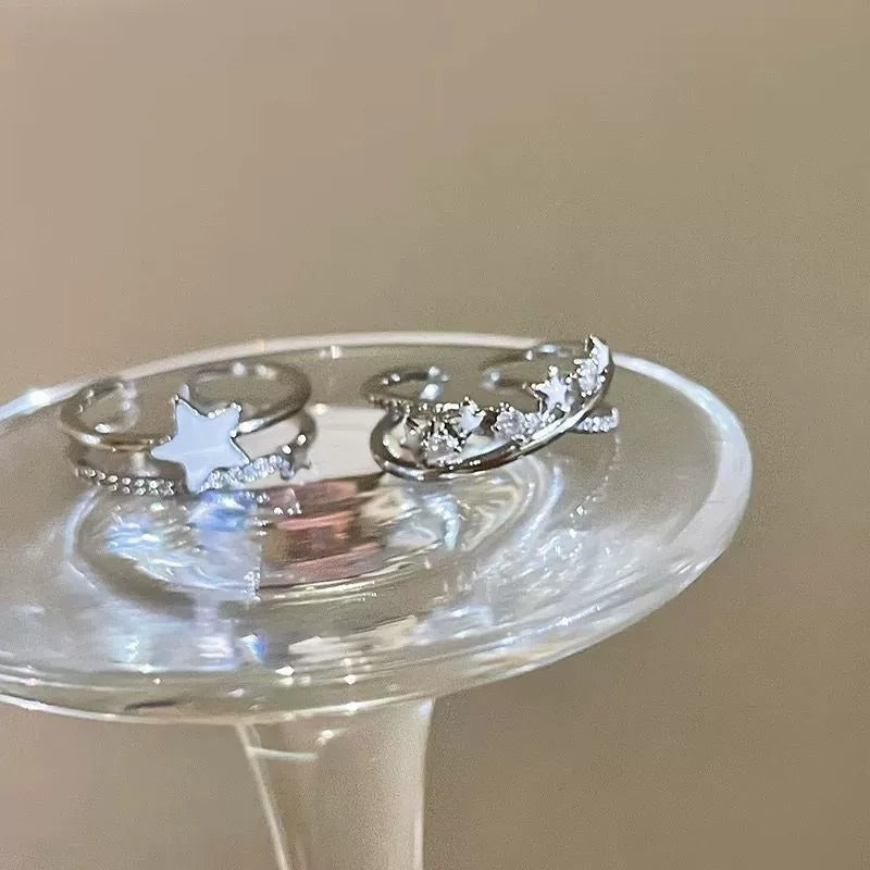 Stylish Personalized Double-layer Star Zircon Ring For Women