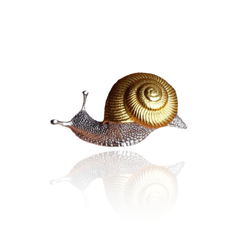 Silver-plated Gold Snail Stud Earrings