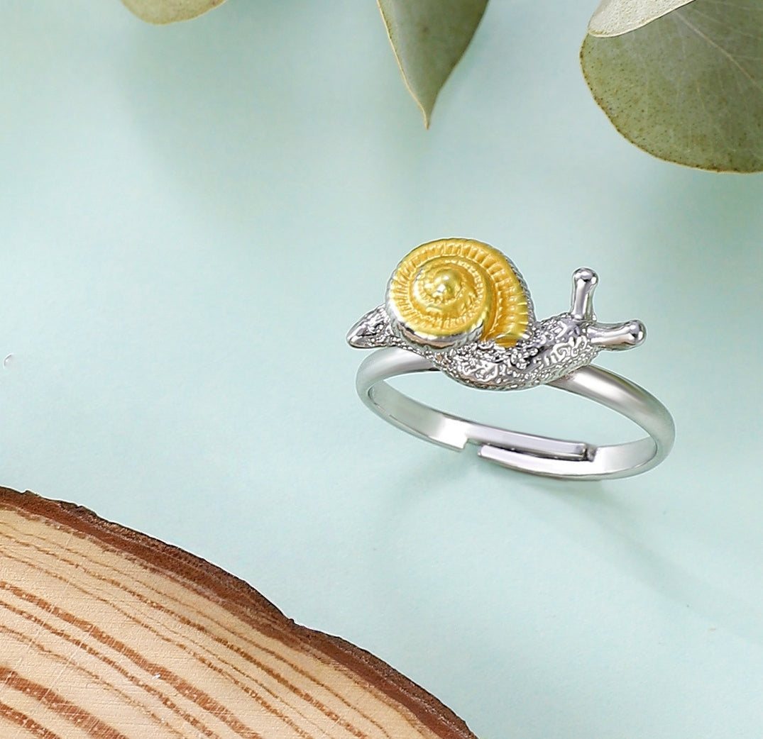 Silver-plated Gold Snail Stud Earrings
