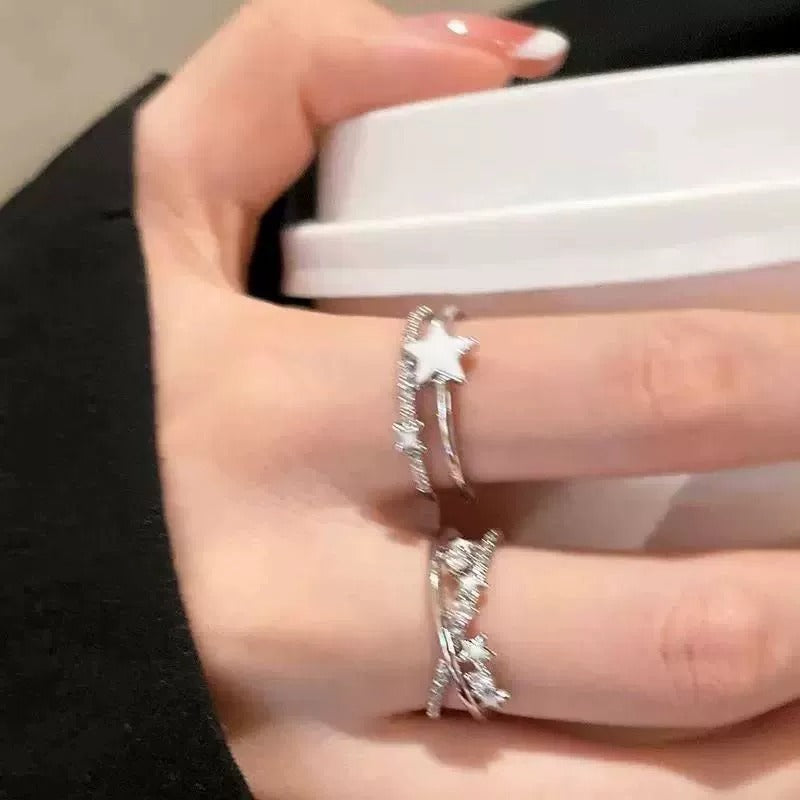 Stylish Personalized Double-layer Star Zircon Ring For Women
